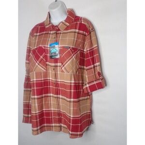 ❄️NWT Womens Columbia Ferntree Gully Stretch Flannel Shirt
